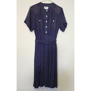 Rouie Dress Vintage Women 8 Petite Midi Cottage Elastic Waist Belt Pleated Skirt